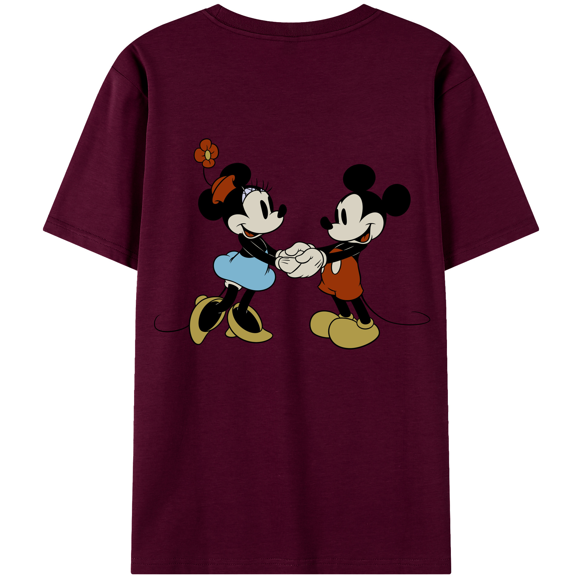 （画像用） ミッキーマウス Mickey Mouse レディース半袖Tシャツ(バックプリント)